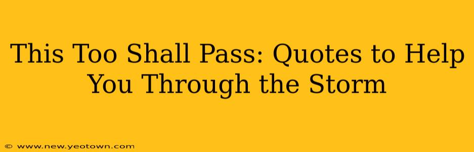 This Too Shall Pass: Quotes to Help You Through the Storm