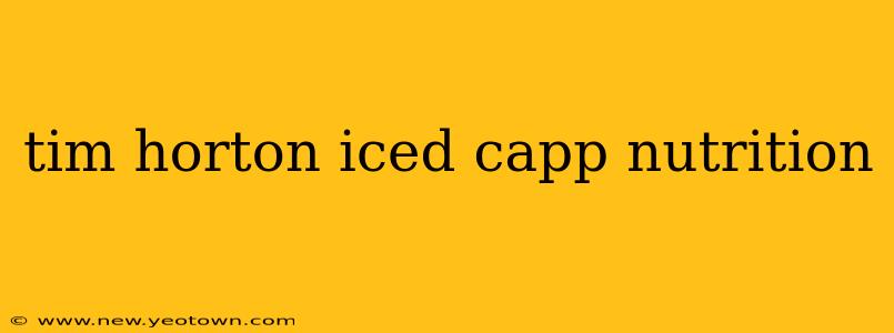 tim horton iced capp nutrition