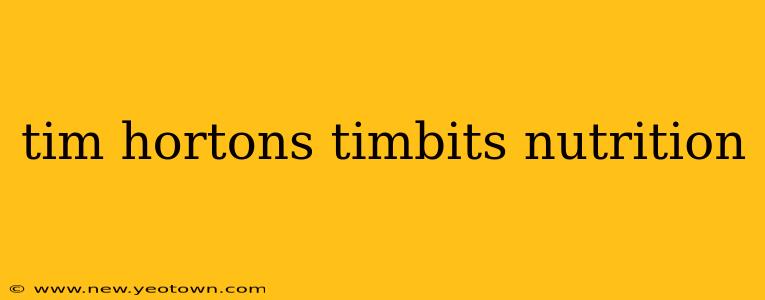 tim hortons timbits nutrition