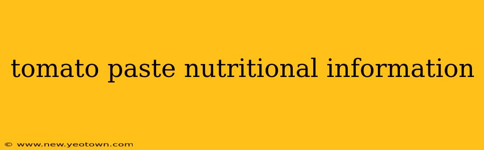 tomato paste nutritional information