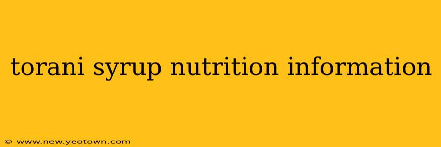 torani syrup nutrition information