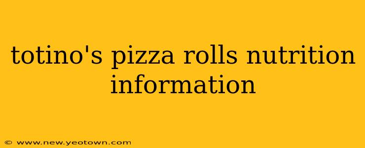 totino's pizza rolls nutrition information