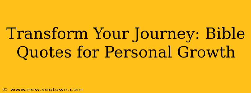 Transform Your Journey: Bible Quotes for Personal Growth