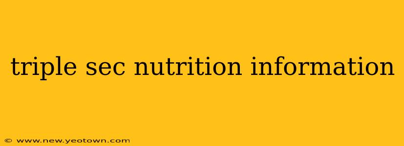 triple sec nutrition information