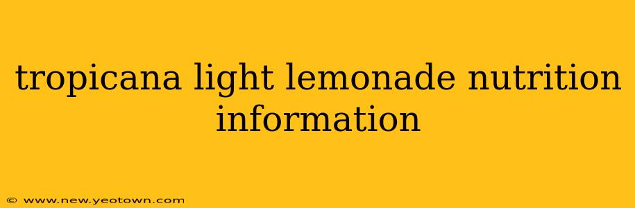 tropicana light lemonade nutrition information