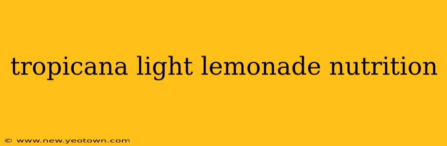 tropicana light lemonade nutrition