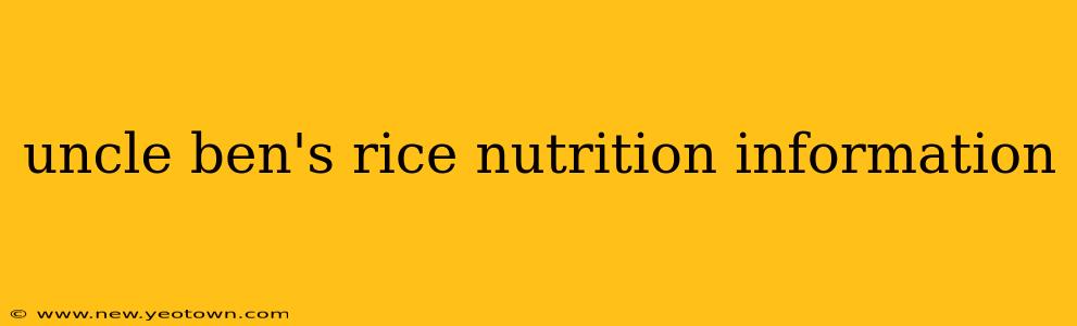 uncle ben's rice nutrition information