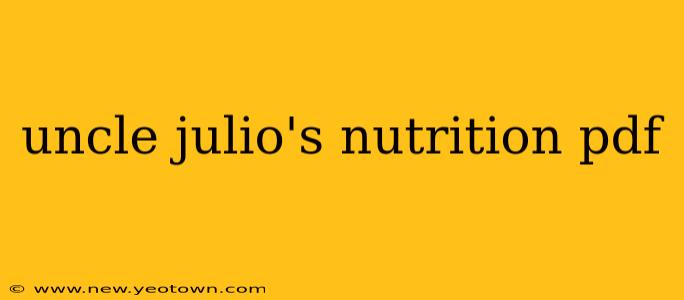 uncle julio's nutrition pdf