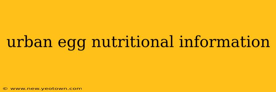urban egg nutritional information