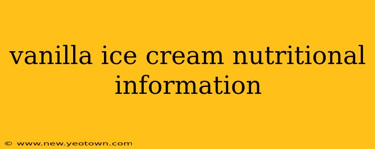 vanilla ice cream nutritional information