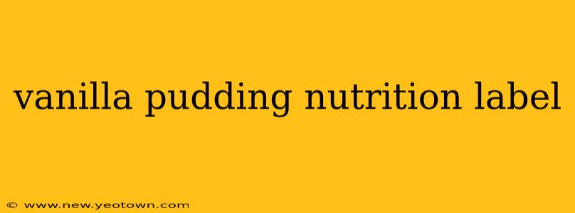 vanilla pudding nutrition label