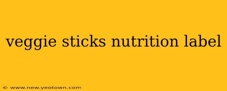 veggie sticks nutrition label