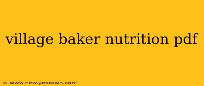 village baker nutrition pdf