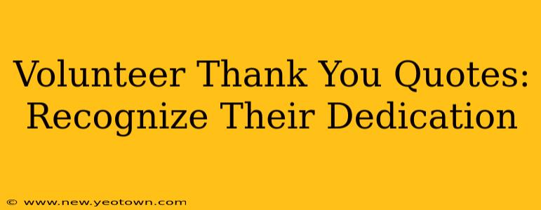 Volunteer Thank You Quotes: Recognize Their Dedication