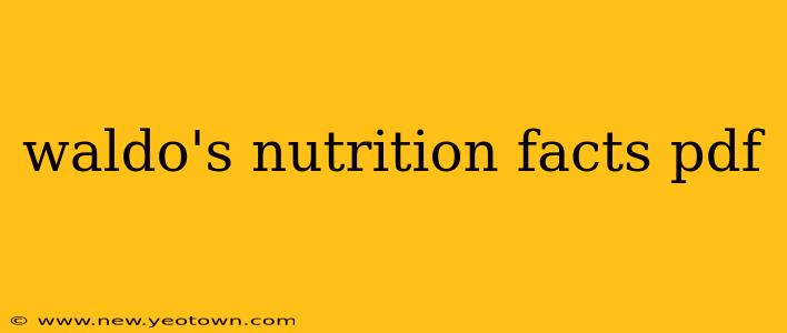waldo's nutrition facts pdf
