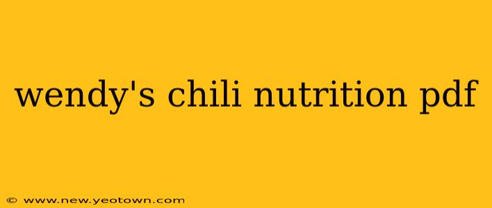 wendy's chili nutrition pdf