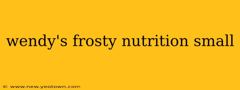 wendy's frosty nutrition small