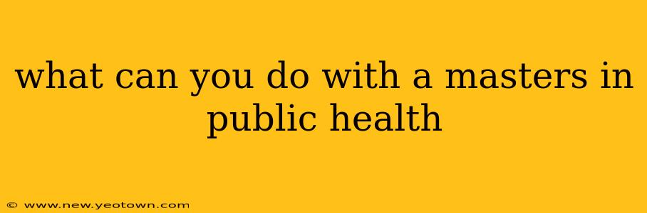 what can you do with a masters in public health