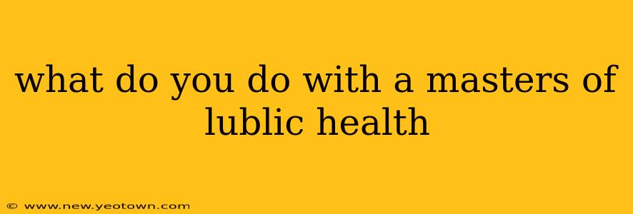 what do you do with a masters of lublic health