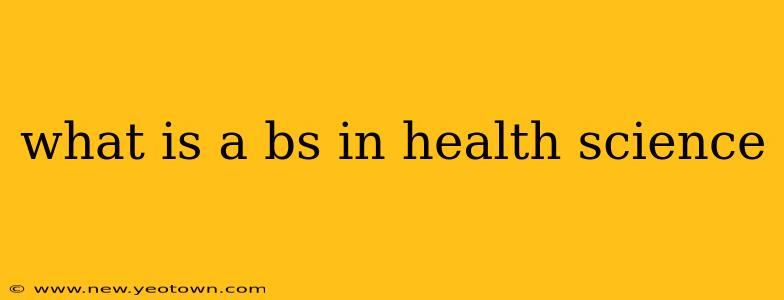 what is a bs in health science