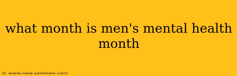 what month is men's mental health month