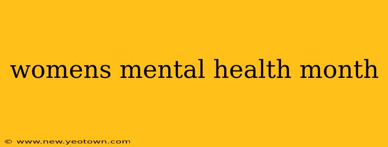 womens mental health month