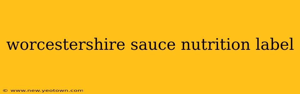 worcestershire sauce nutrition label
