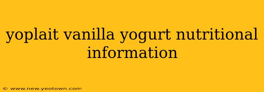 yoplait vanilla yogurt nutritional information