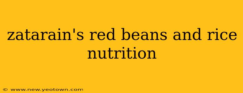 zatarain's red beans and rice nutrition