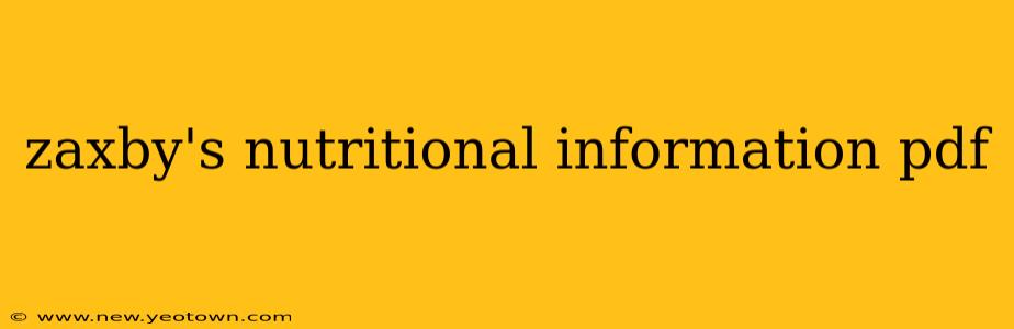 zaxby's nutritional information pdf