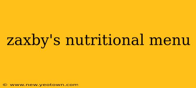 zaxby's nutritional menu