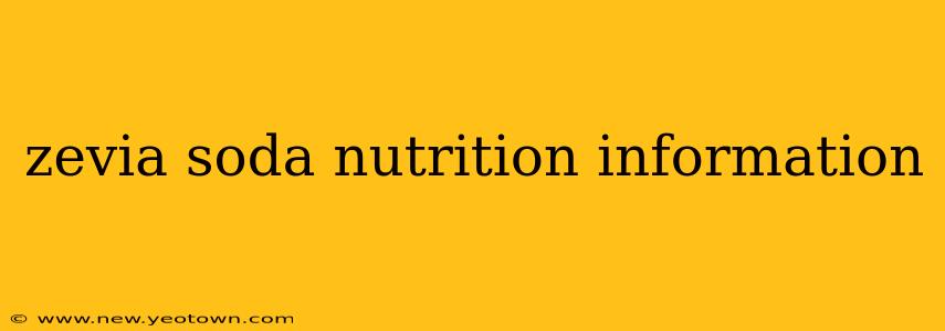 zevia soda nutrition information